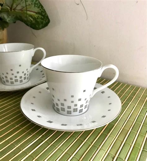 NIB Givenchy Yamaka Japan 5 pc Tea Coffee Cup Saucer 